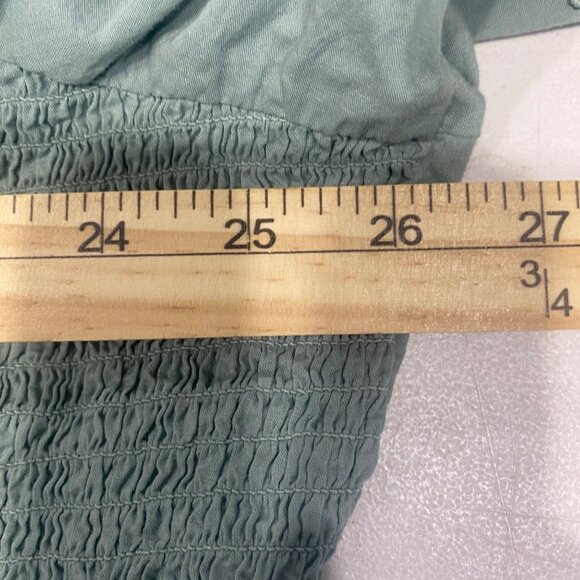 Alessa W. Collection Tunic Top Womens Size 22 Green Crochet Trim 3/4 Sleeves Boh - Picture 9 of 11